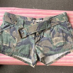 Adorable cargo army mur mur 100% cotton shorts with belt